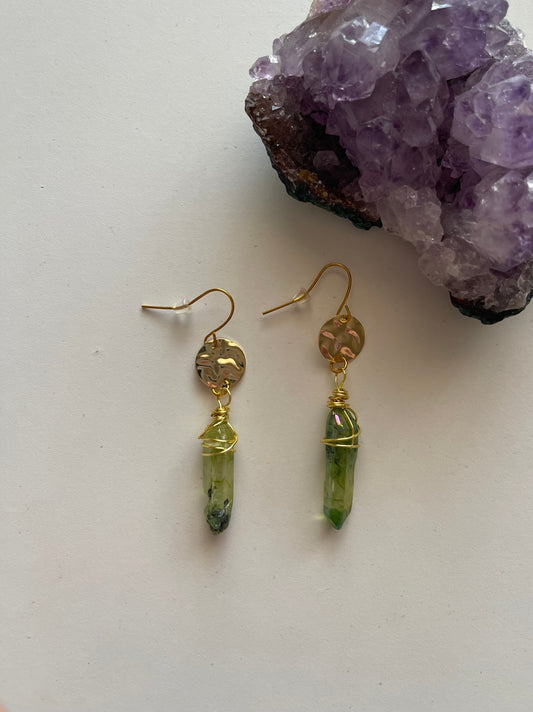 Green Quartz Drop Earrings
