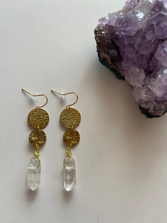 Clear Quartz Drop Earrings